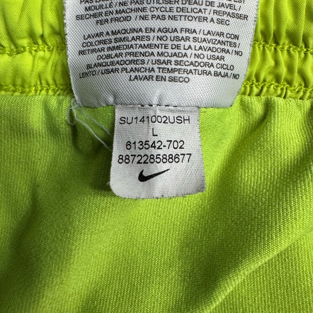 Nike Dri Fit Women’s Neon Yellow White Running Athletic Shorts Size Large - Picture 4 of 7
